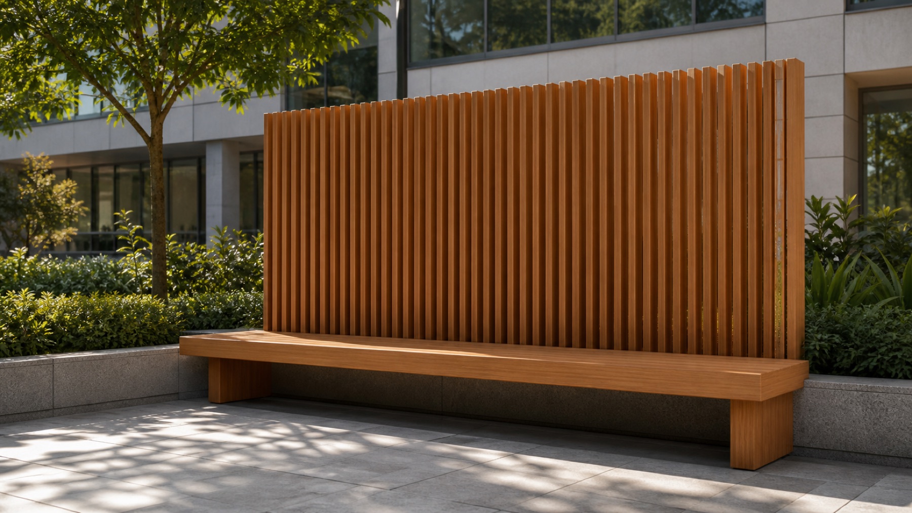 Pocket-park bench backdrop concept