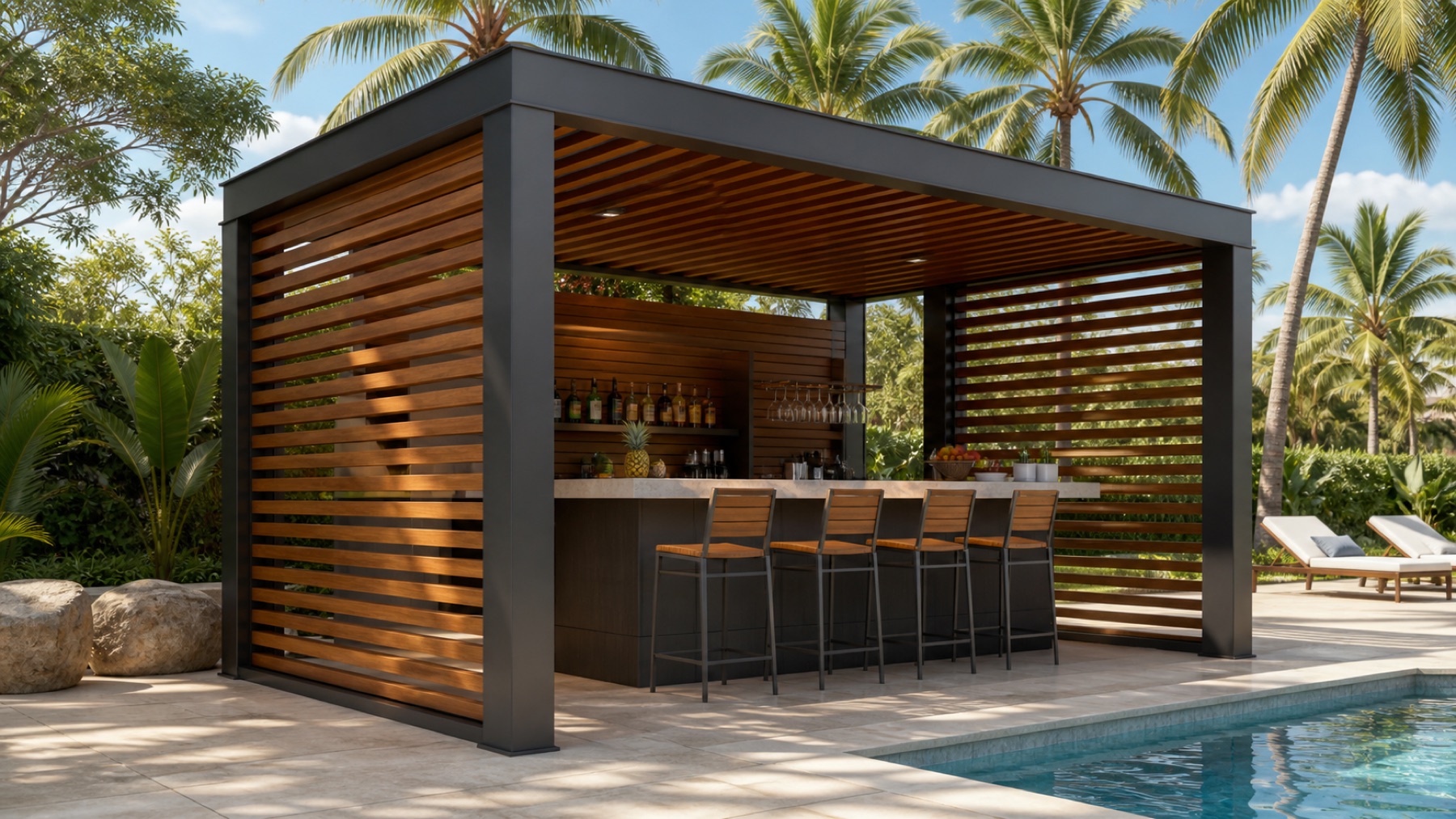 Hotel pool-bar pavilion concept